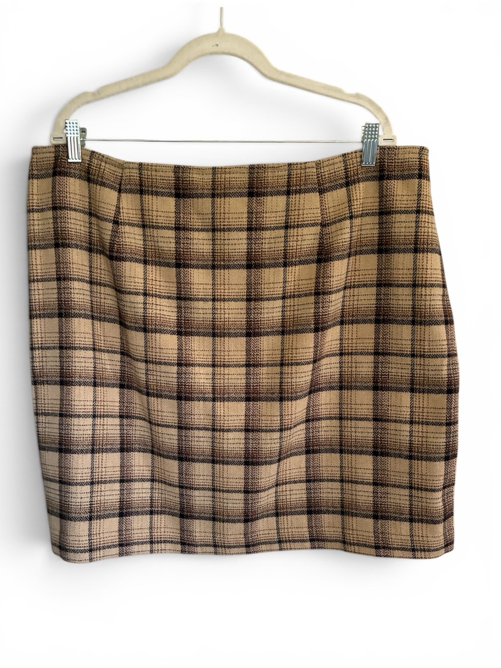 Vtg 90s Gossip Girl Dark Academia Collegiate Plaid Mini Skirt in Browns Sz 22